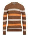 Irish Crone Man Sweater Brown Size L Alpaca Wool, Polyamide, Wool