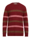 Irish Crone Man Sweater Burgundy Size Xl Alpaca Wool, Polyamide, Wool In Red