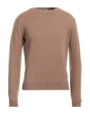 Irish Crone Man Sweater Camel Size Xl Wool In Beige