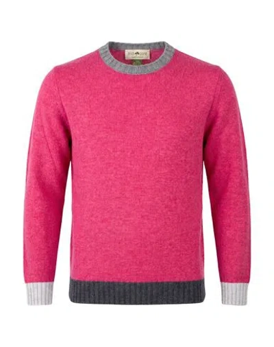 Irish Crone Man Sweater Fuchsia Size S Wool In Pink