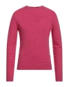 Irish Crone Man Sweater Fuchsia Size Xl Wool In Pink