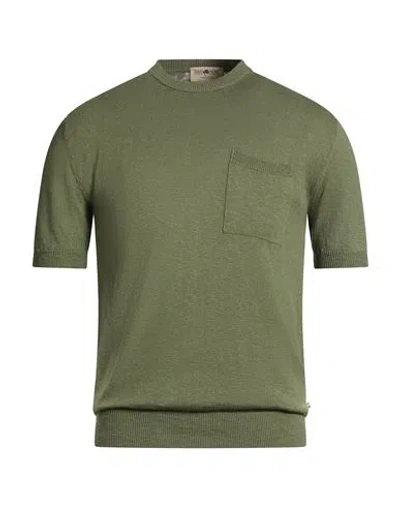 Irish Crone Man Sweater Green Size M Cotton