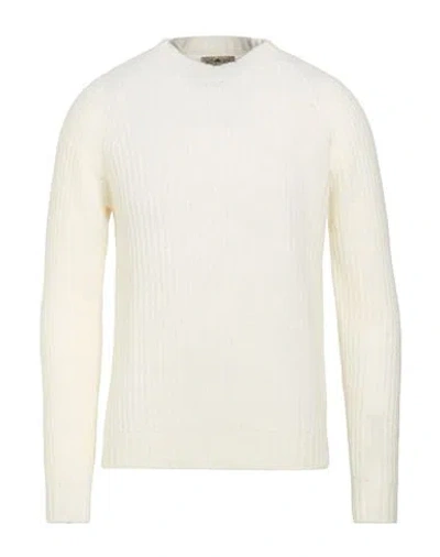 Irish Crone Man Sweater Ivory Size Xxl Virgin Wool, Cotton, Polyamide In White