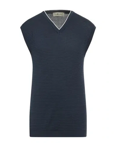 Irish Crone Man Sweater Midnight Blue Size S Cotton