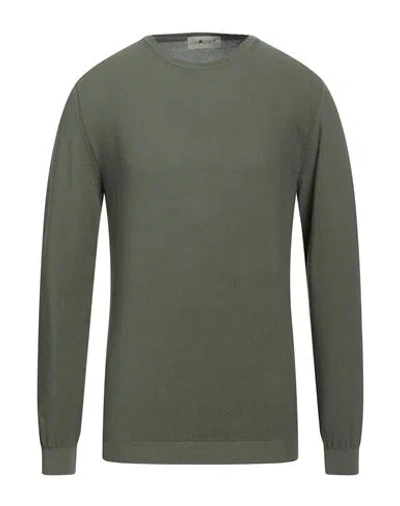 Irish Crone Man Sweater Military Green Size Xs Cotton