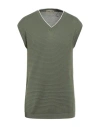 Irish Crone Man Sweater Military Green Size S Cotton