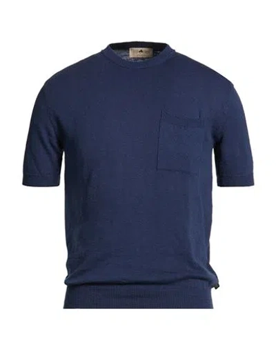 Irish Crone Man Sweater Navy Size M Cotton In Blue