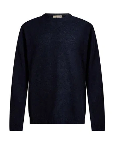 Irish Crone Man Sweater Navy Size Xl Alpaca Wool, Polyamide, Wool In Blue