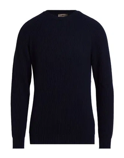 Irish Crone Man Sweater Navy Size Xxl Virgin Wool In Blue