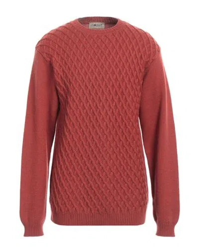 Irish Crone Man Sweater Rust Size Xl Virgin Wool In Red