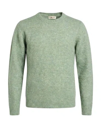 Irish Crone Man Sweater Sage Green Size M Alpaca Wool, Polyamide, Wool