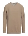 Irish Crone Man Sweater Sand Size M Cotton In Beige