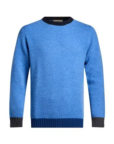 Irish Crone Man Sweater Slate Blue Size Xl Wool