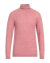 Irish Crone Man Turtleneck Antique Rose Size L Alpaca Wool, Polyamide, Wool In Pink