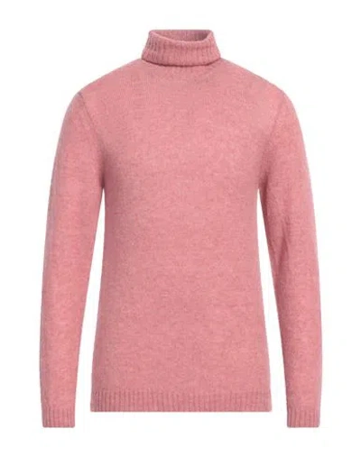 Irish Crone Man Turtleneck Antique Rose Size L Alpaca Wool, Polyamide, Wool In Pink