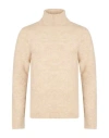 Irish Crone Man Turtleneck Beige Size M Alpaca Wool, Polyamide, Wool In Neutral