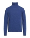 Irish Crone Man Turtleneck Blue Size Xl Wool In Blue