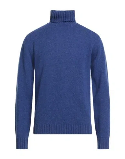 Irish Crone Man Turtleneck Blue Size Xl Wool