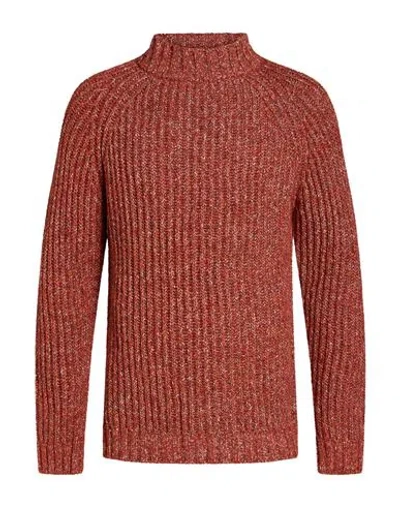 Irish Crone Man Turtleneck Brick Size Xl Virgin Wool, Polyamide, Polyester, Polyacrylic In Red