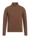 Irish Crone Man Turtleneck Camel Size L Virgin Wool