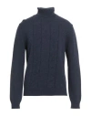 Irish Crone Man Turtleneck Navy Size L Wool In Blue