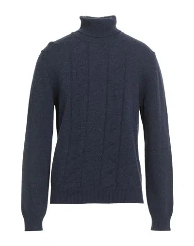 Irish Crone Man Turtleneck Navy Size L Wool In Blue