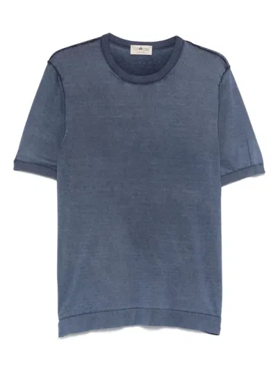Irish Crone Relaxed Fit Crew Neck T-shirt In Soft Blue