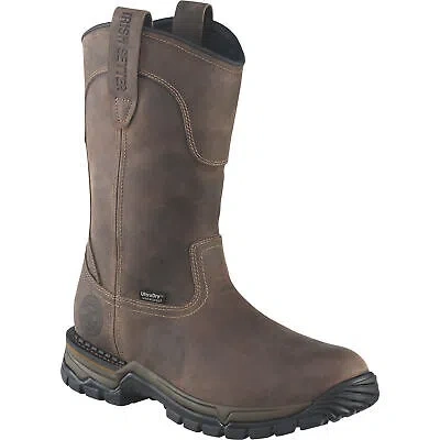Pre-owned Irish Setter By Red Wing Men's 11in. Two Harbors Waterproof Wellington Steel In Brown