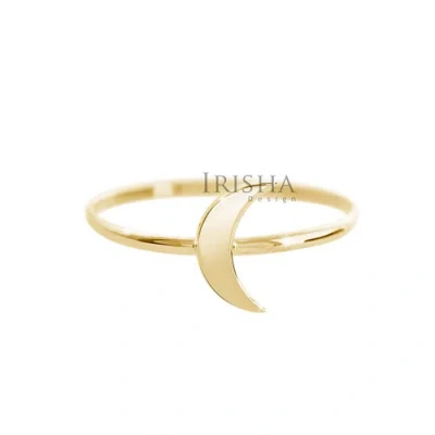 Pre-owned Irisha Designs 14k Solid Plain Gold Crescent Moon Design Ring In 14k Gold Fine Jewelry