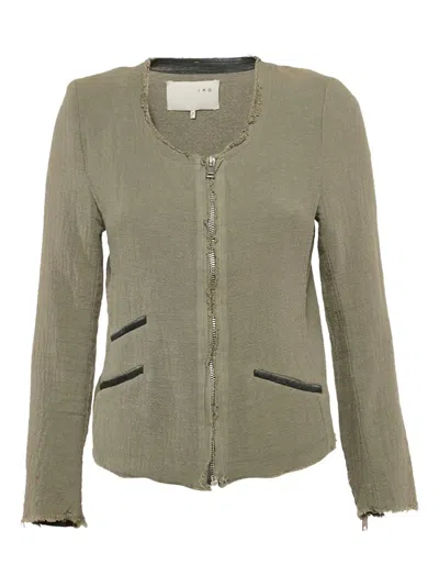 Pre-owned Iro 2024 Frayed Trim Leather Pocket Jacket