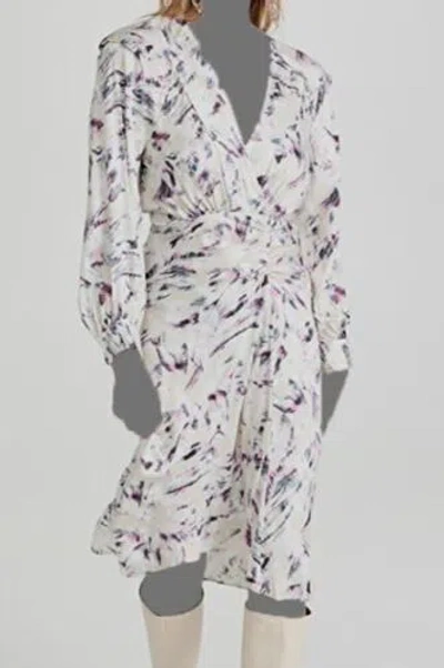 Pre-owned Iro $395  Women's White Long Sleeve V-neckline Kun A-line Dress Size Fr36/us4