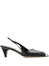 Iro 60mm Stargey Slingback Metallic-toe Pumps In Black