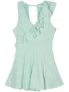 Iro Adely Cotton Mini Dress In 绿色