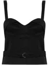 Iro Adim Belted Cropped Top In Black