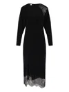 Iro Adima Lace-panel Midi Dress In Black