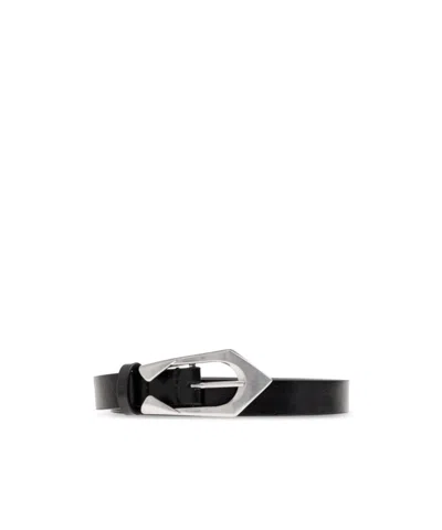 Iro Geometric-buckle Leather Belt In Black