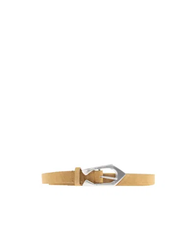 Iro Suede-finish Buckle-fastening Belt In Gold