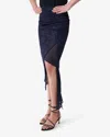Iro Affila Asymmetrical Skirt In Metallic Purple/black