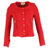 Iro Agnette Distressed Jacket In Red Tweed