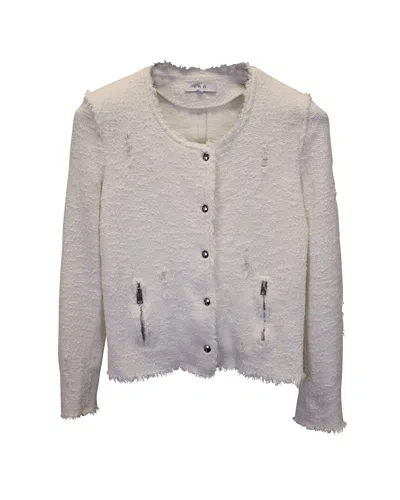 Iro Agnette Tweed Jacket In White Cotton