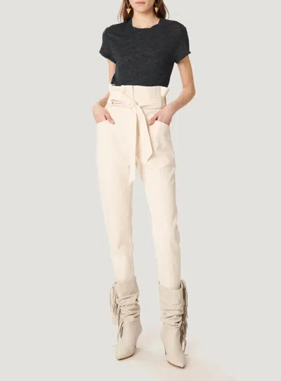 Iro Borcie Belted High-rise Ankle Pants In Ecru