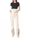 Iro Akin Cropped Belted Cotton-twill Tapered Pants In Neutral