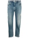 Iro Albury Ripped Straight-leg Jeans In Blue