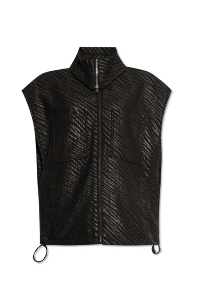 Iro Alina Zip Up Waistcoat In Black