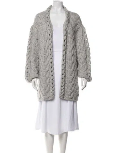 Pre-owned Iro Alpaca Open Front Sweater In Grey