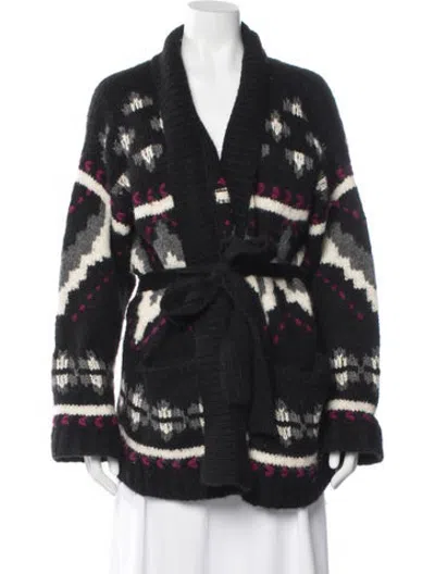 Pre-owned Iro Alpaca Patterned Sweater In Black