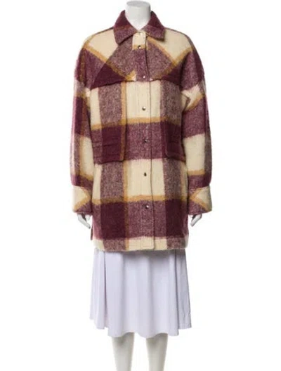 Pre-owned Iro Alpaca Plaid Print Peacoat In Neutral