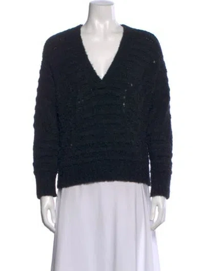 Pre-owned Iro Alpaca V-neck Sweater In Blue