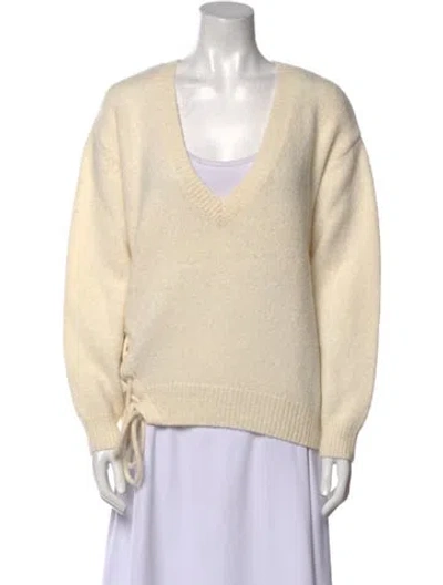 Pre-owned Iro Alpaca V-neck Sweater In White
