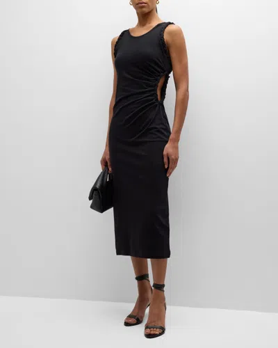 Iro Amel Twist Cut-out Midi Dress In Black